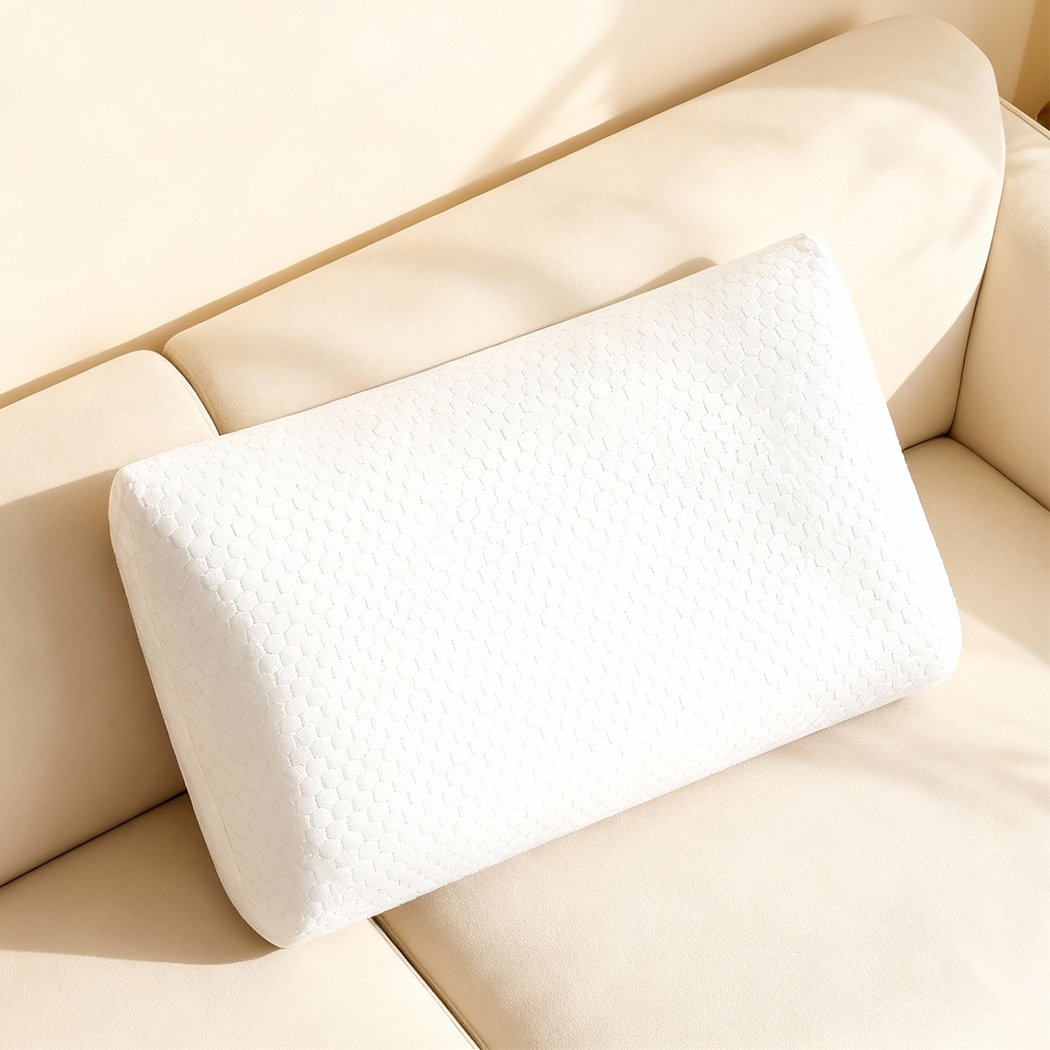 Dreamz Memory Foam Orthopaedic Pillow Neck Pain Side Stomach Back Sleeper 2 Pack - Image 7
